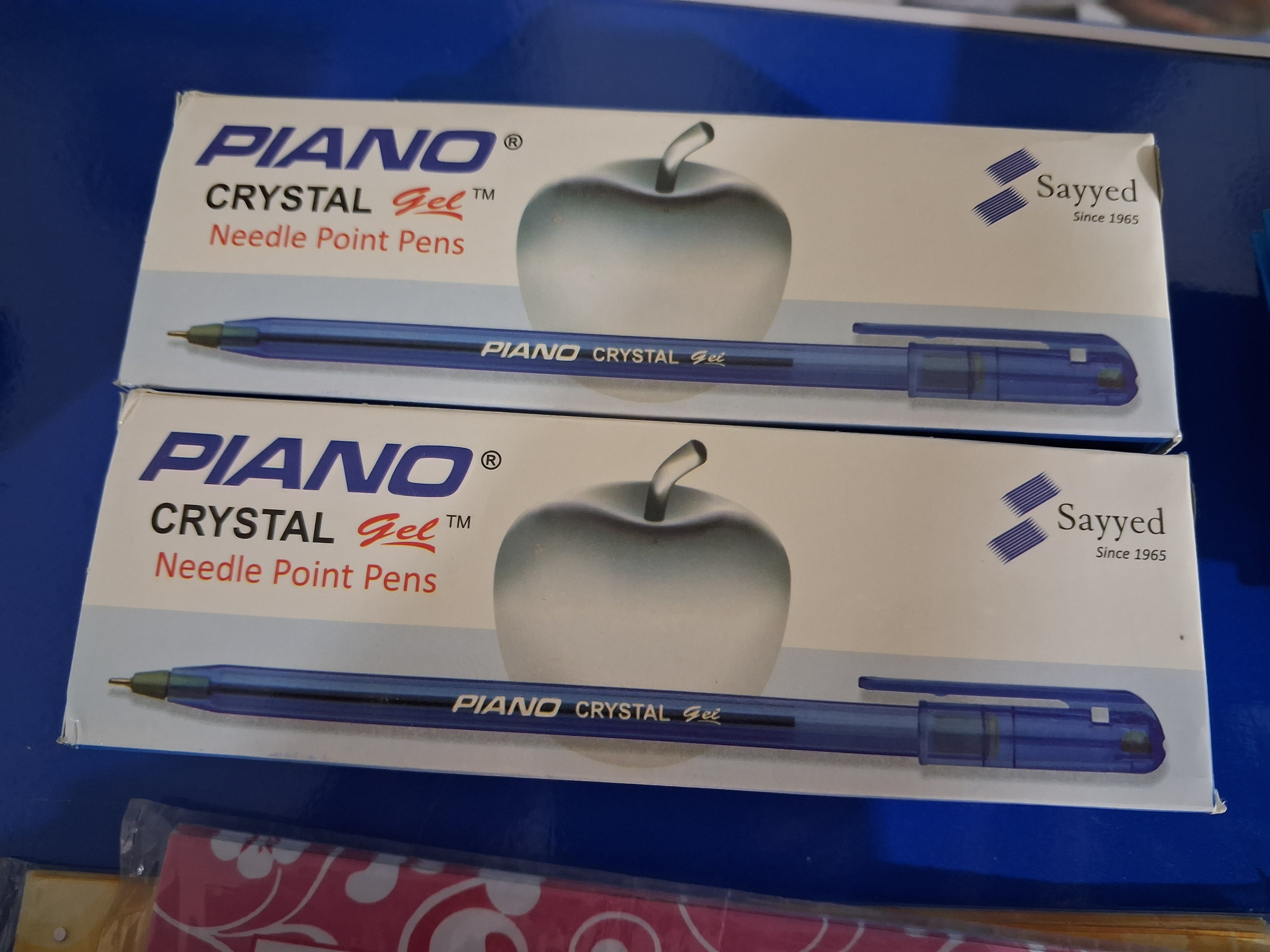 Piano Crystal Gel Ball Pen Blue