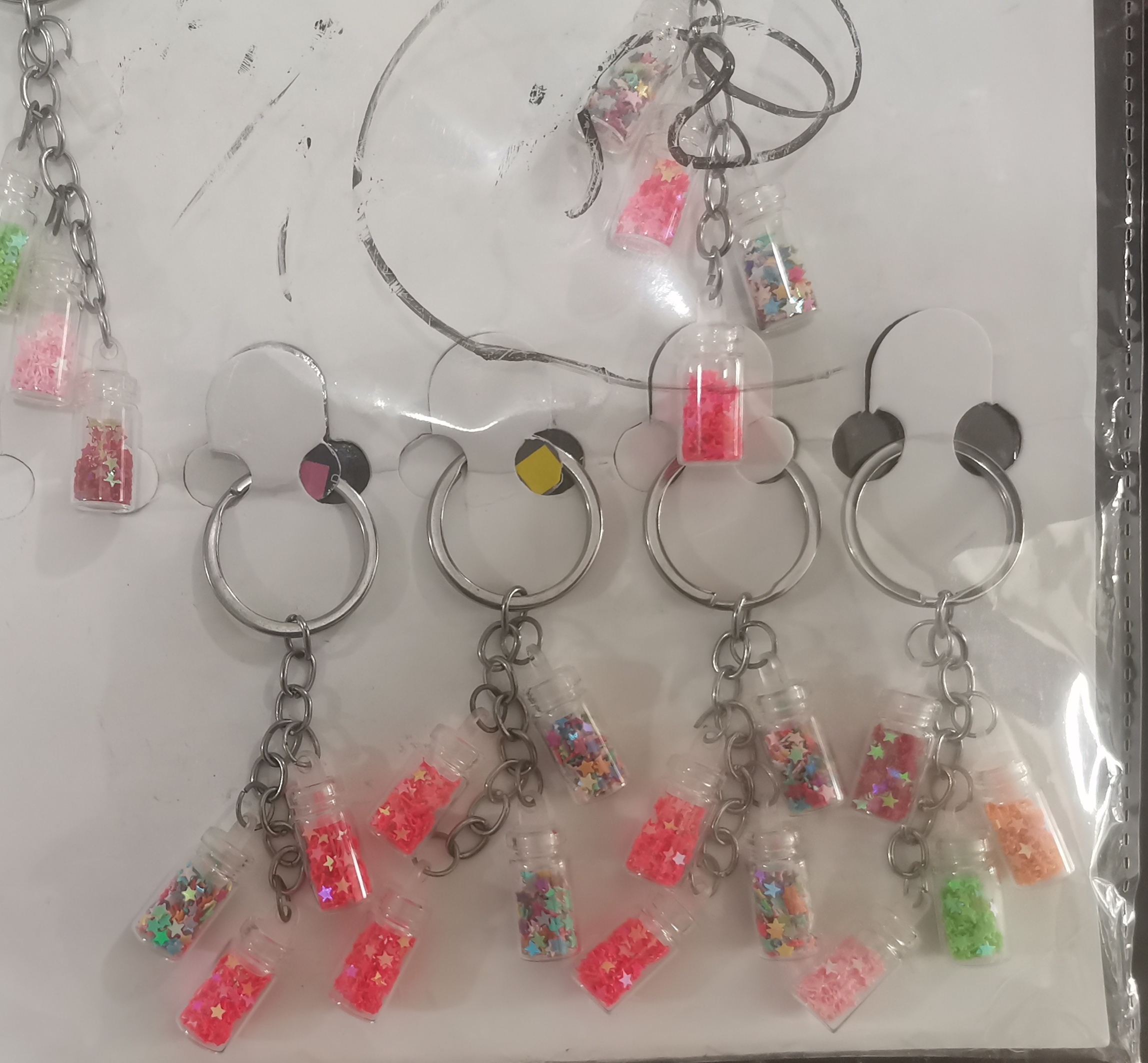 Fancy Key Chain - (4Pcs Bottle)